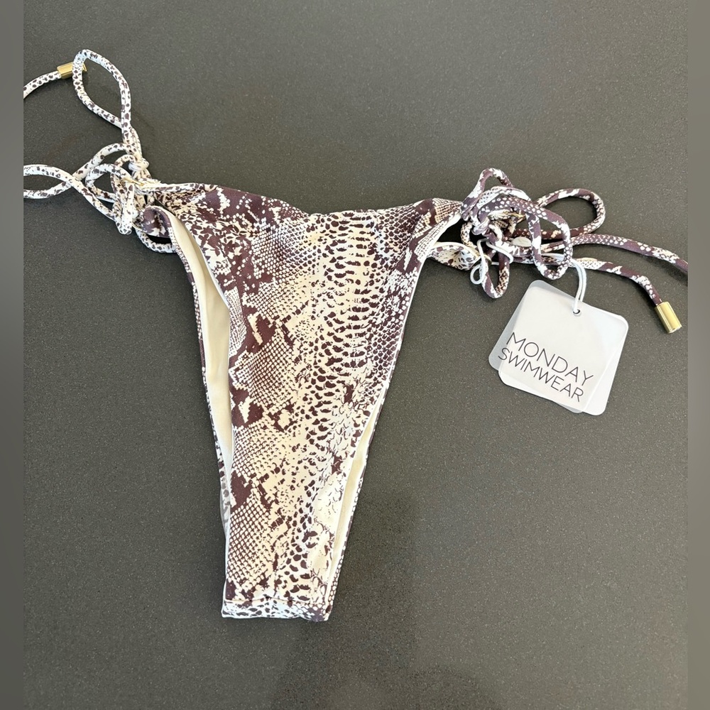 Monday Swimwear Snakeskin Bikini Bottom